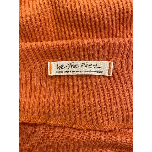 We The Free by Free People Main Squeeze Hacci Sweater Womens Size Medium Orange - Picture 5 of 12